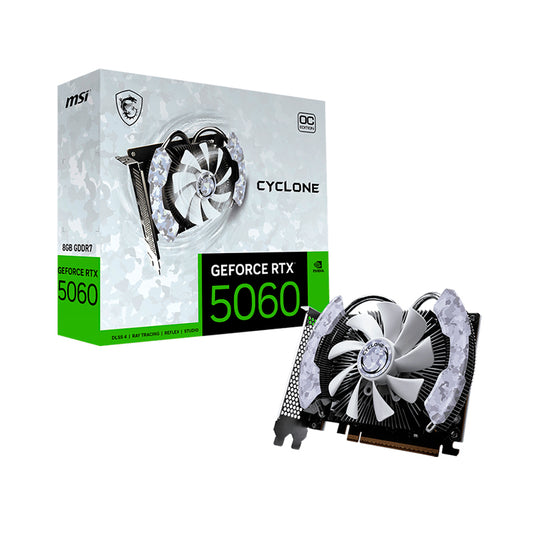 Tarjeta de Video MSI RTX 5060 Cyclone OC 8GB GDDR7 PCIe 5.0