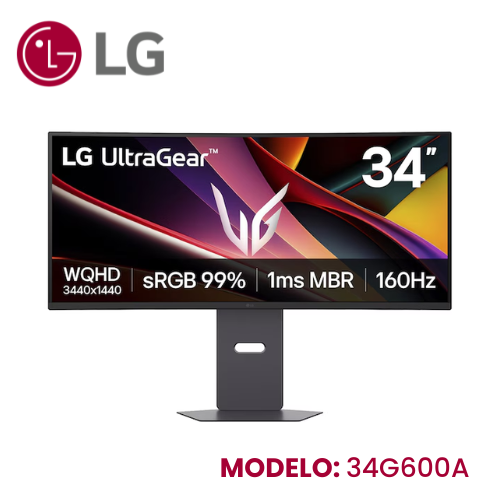 Monitor Gaming LG UltraGear 34G600A-B 34" WQHD VA Curvo 160Hz 1ms HDR10 HDMI DisplayPort