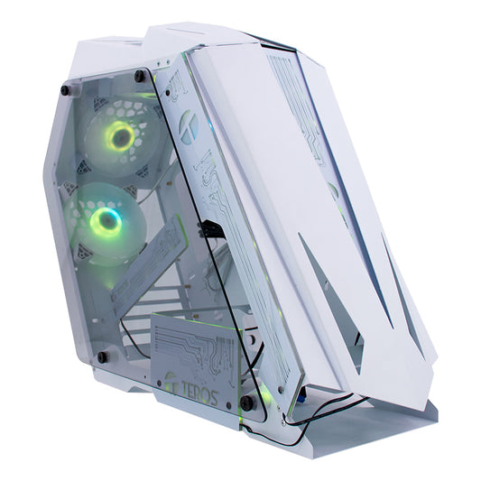 CASE GAMER TEROS TE-1316G, MID TOWER, USB 3.0 / USB 2.0, AUDIO, VENTILADOR ARGB, BLANCO
