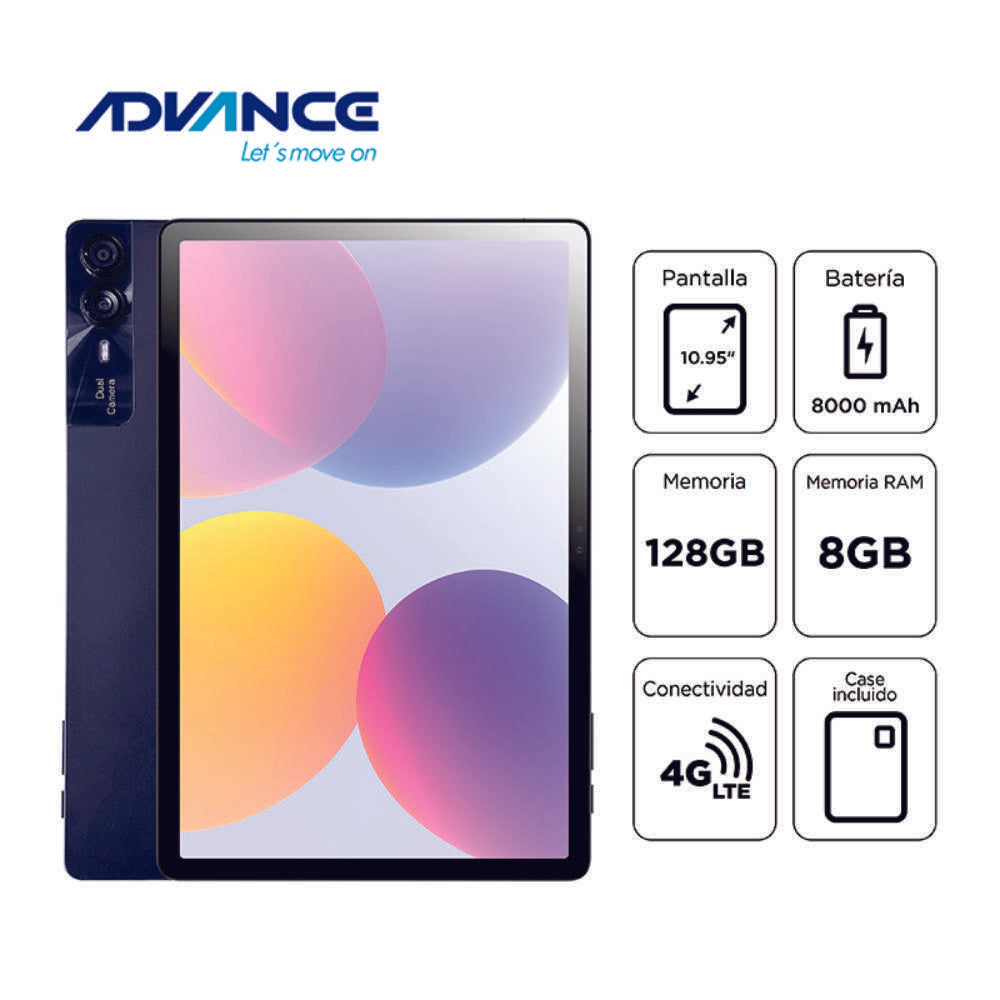 TABLET ADVANCE NOVAPAD NP6070, 10.95" IPS 1920*1200, 8GB RAM, 128GB, ANDROID 14 , 4G LTE