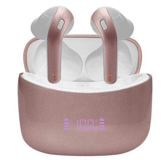 Audífonos Teros TE-8074GR Bluetooth TWS Inalámbricos Rosa Dorado