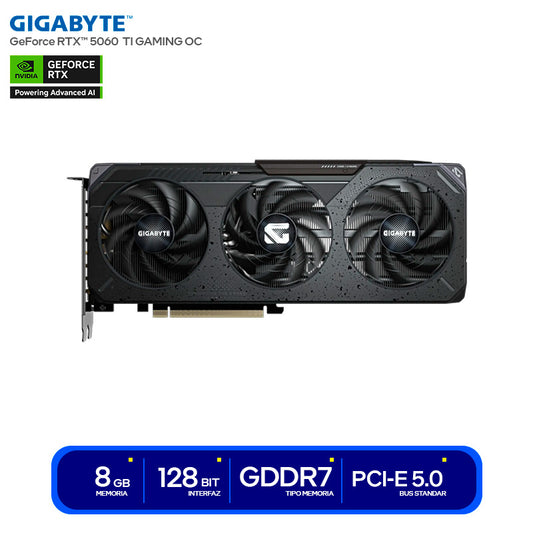 Tarjeta de Video Gigabyte GeForce RTX 5060 Ti Gaming OC 8GB GDDR7 GV-N506TGAMING OC-8GD