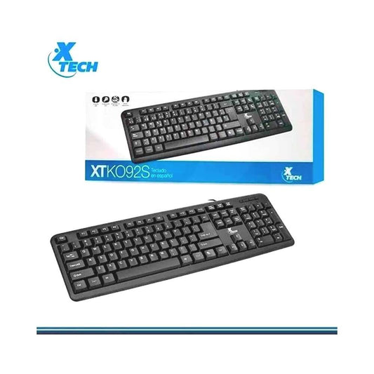Teclado Xtech XTK-092S Alámbrico USB Español Negro con Teclado Numérico