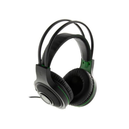 HEADSET GAMER XTECH XTH-560 INSOLENSE NEGRO CON DETALLES VERDES Y CONEXIÓN 3.5 MM + ADAPTADOR TRRS A TRS