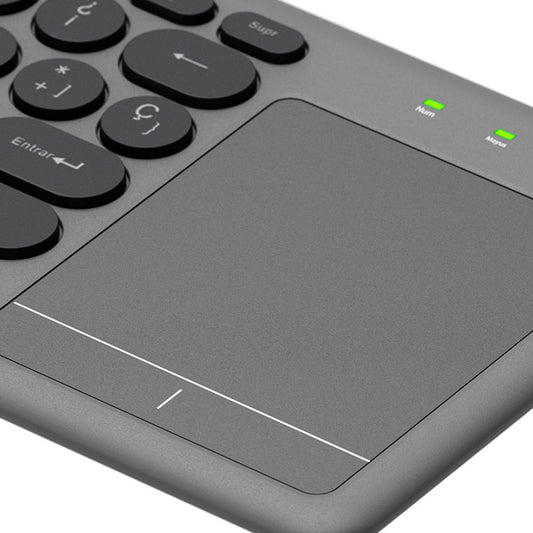 TECLADO INALÁMBRICO KLIP XTREME KCK-550S ESPAÑOL DUAL BLUETOOTH 5.0 / 2.4GHZ TOUCHPAD GRIS/NEGRO