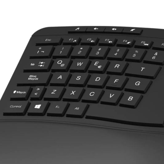 TECLADO INALÁMBRICO KLIP XTREME KBK-530S ESPAÑOL ERGONÓMICO 2.4GHZ NEGRO