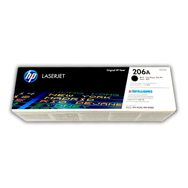 Tóner HP 206A Negro Original W2110A para Color LaserJet Pro M255 M282 M283