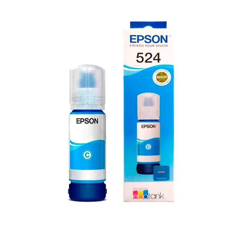 Botella de Tinta Epson T524220-AL Cian Original para Impresoras EcoTank