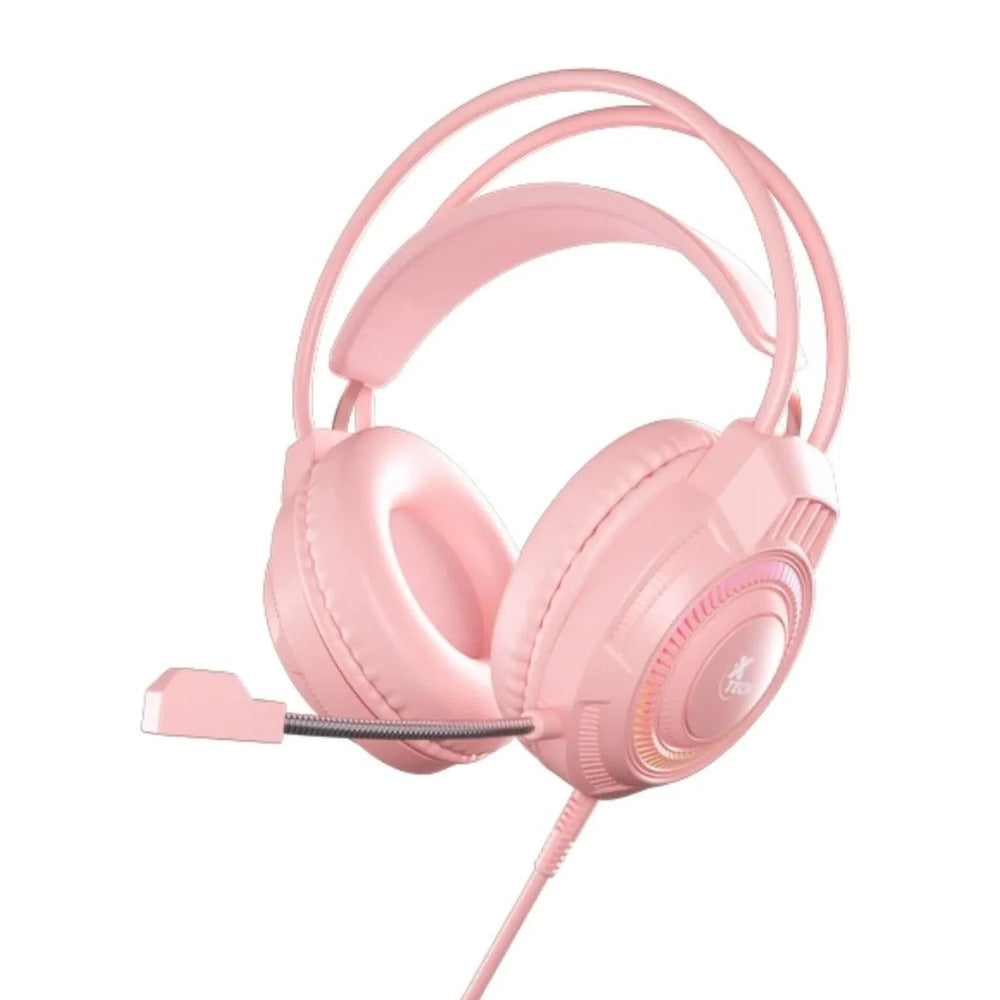 Headset Xtech XTH-564 Alámbrico 3.5mm + USB Color Rosado para PC y Consola