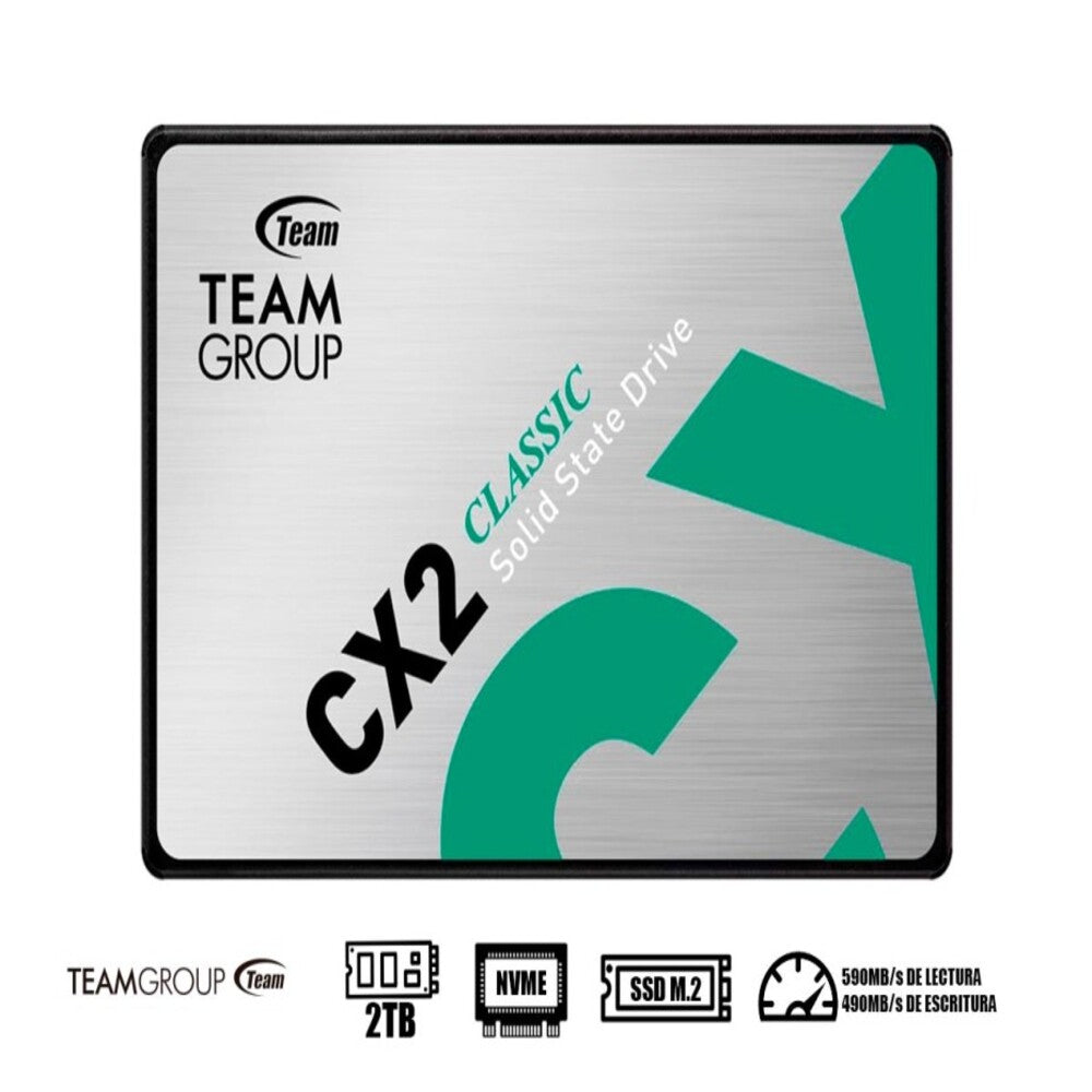 UNIDAD EN ESTADO SOLIDO TEAMGROUP CX2 CLASSIC 2TB, SATA III 6GB/S, 2.5"