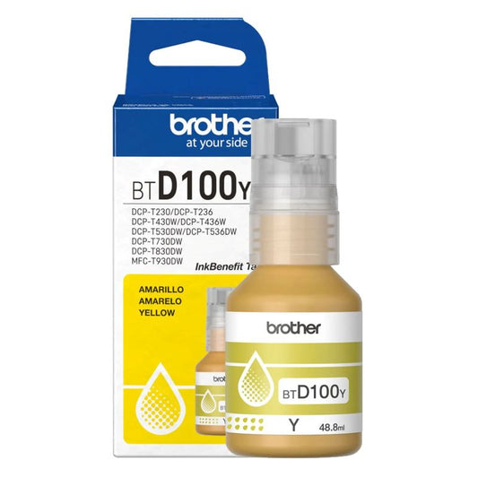Tinta Brother BTD100Y Yellow Original 48.8ml 5,000 Páginas DCP-T230 DCP-T430W DCP-T436W