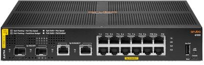 Switch Aruba 6100 JL679A 12 Puertos Gigabit PoE+ 2 SFP+ 10G Administrable