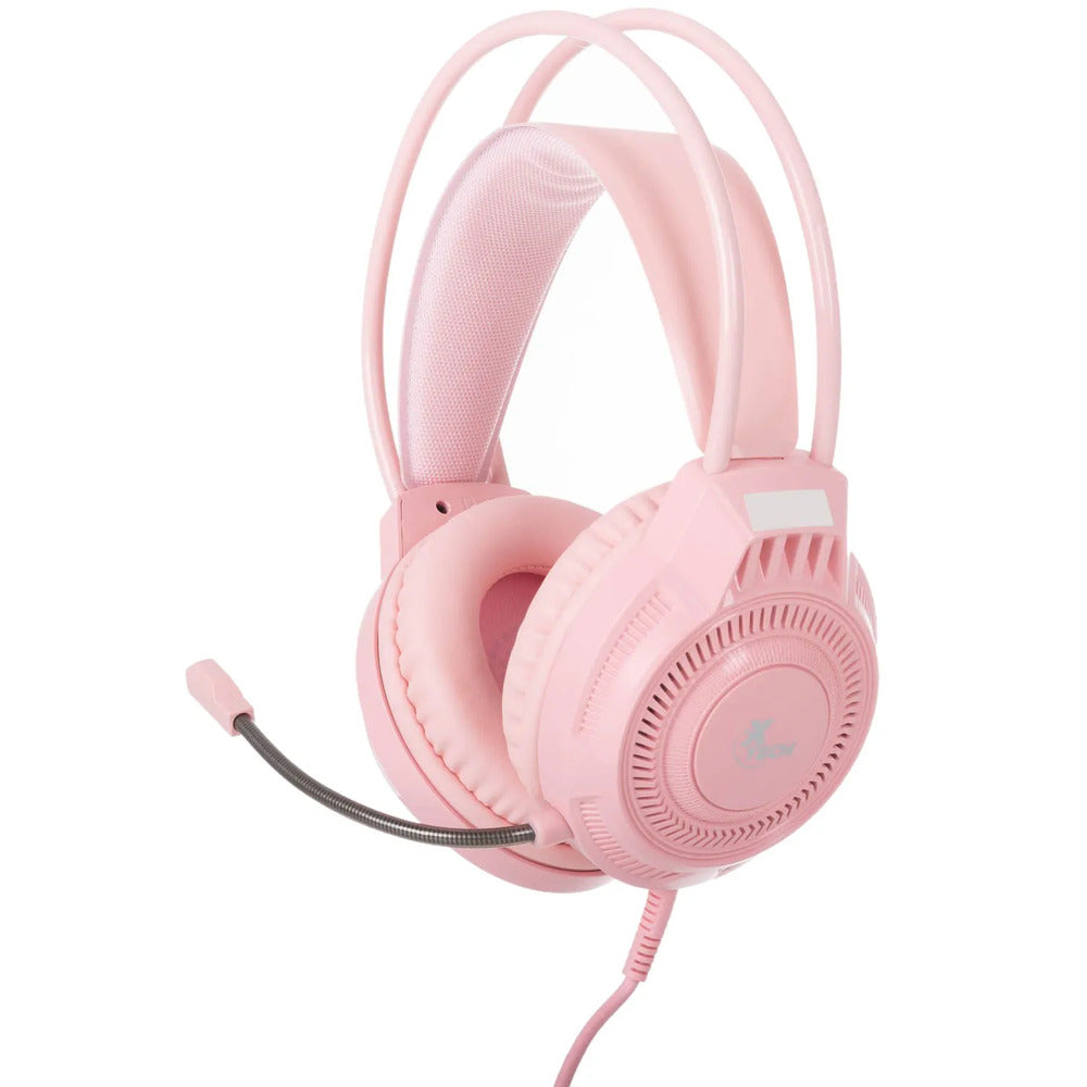 Headset Xtech XTH-564 Alámbrico 3.5mm + USB Color Rosado para PC y Consola