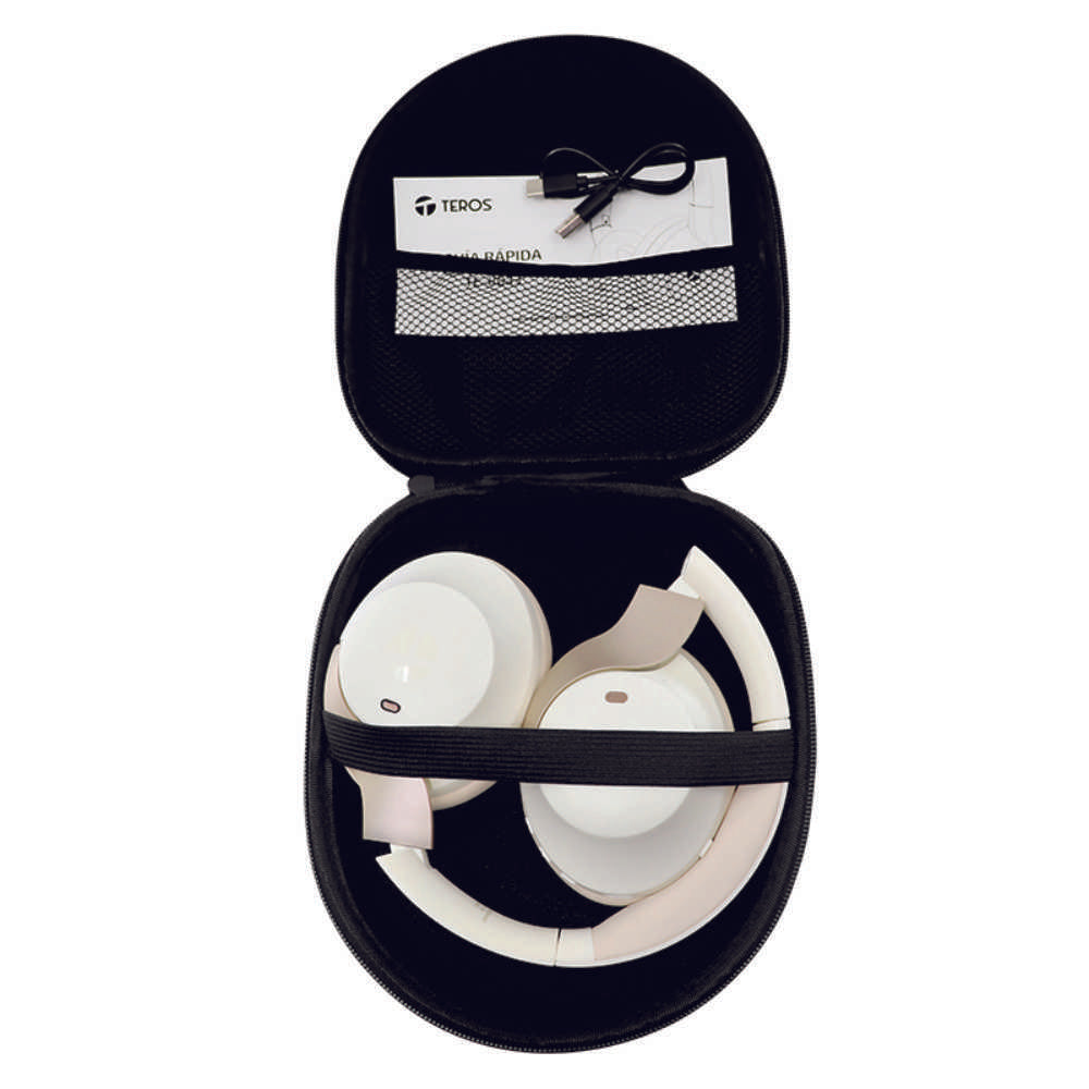 AUDÍFONO INALÁMBRICO ANC TEROS TE-8033WP (HEADSET), BLANCO