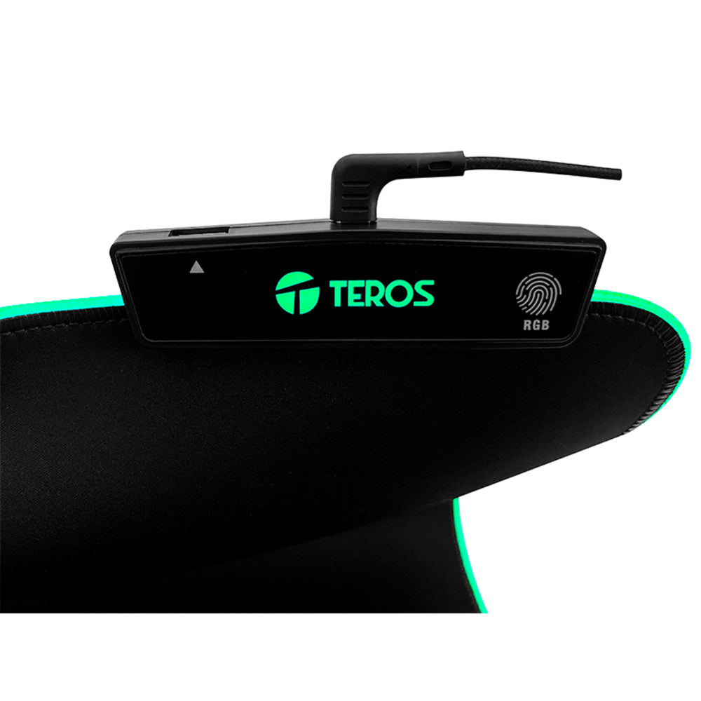 MOUSE PAD GAMER TEROS TE-3013G, RGB, USB A TIPO C, NEGRO