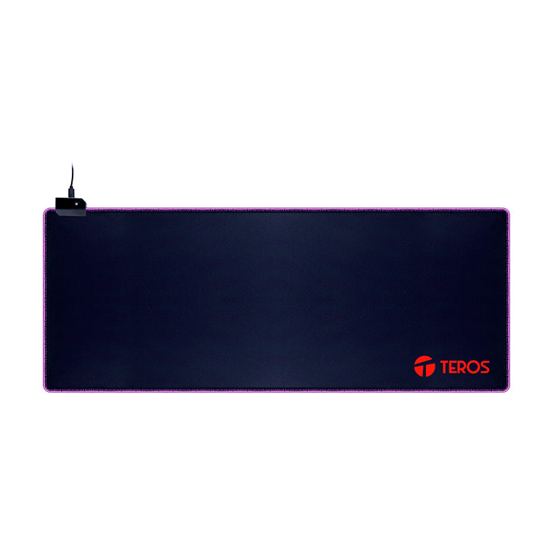 Mousepad Gamer TEROS TE-3020G 80x30cm RGB 14 Modos Base Antideslizante Negro