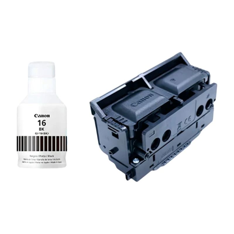 Kit de Tinta Canon GI-16 BK Negro con Cabezal PH-S Maxi Original 167ml para MAXIFY GX6010 GX7010