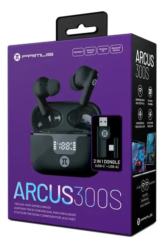 Audífonos Primus Gaming PWH-300 TWS Bluetooth 5.4 ANC USB-C Gaming