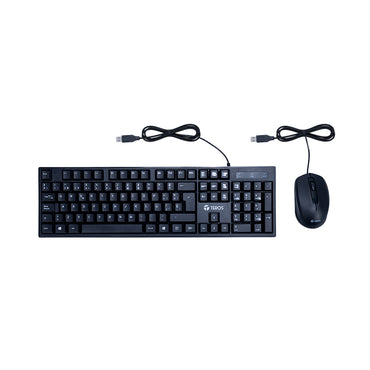Kit Teclado y Mouse TEROS TE-5015S USB Español Negro con Mouse 1200 DPI