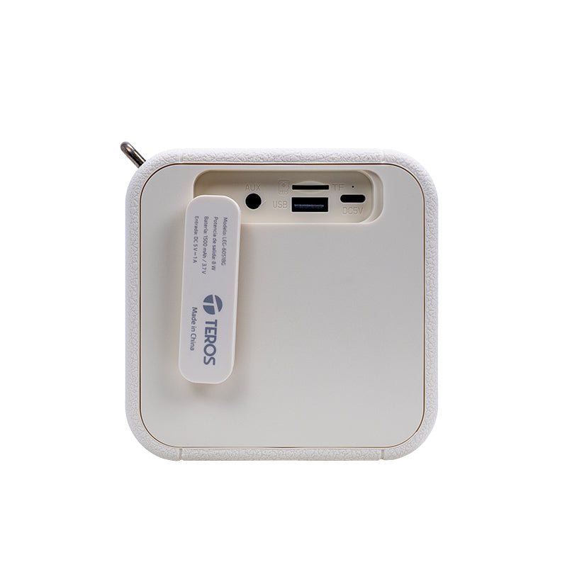 Parlante Inalámbrico TEROS Legacy 6051 Beige Bluetooth 5.3 8W USB TF AUX 1500mAh