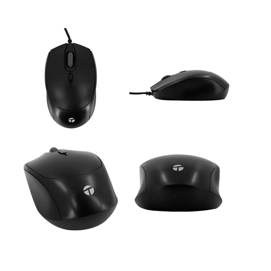 Mouse óptico TEROS TE-1222S, 800-1200-1600 DPI, USB, 4 botones