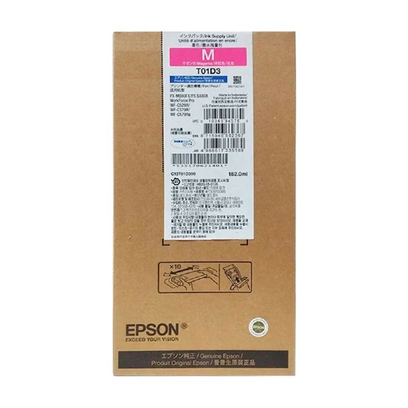 Bolsa de Tinta Epson T01D300 Magenta Original 182ml 20,000 Páginas WF-C529R WF-C579R