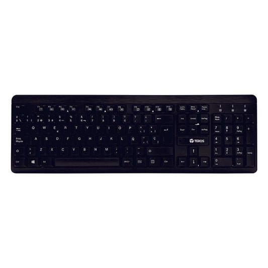 Kit Inalámbrico Teclado + Mouse TEROS TE-4061N, 2.4GHz, receptor nano USB, negro
