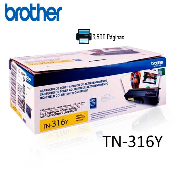 TONER BROTHER TN316Y HL-L8350/MFC-L8850 (3500 PAG) YELLOW