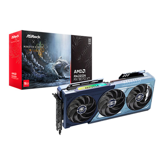 Tarjeta de Video ASRock Radeon RX 9070 XT Monster Hunter Wilds 16GB GDDR6 PCIe 5.0