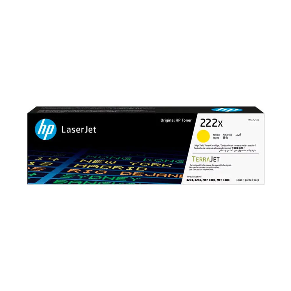 Tóner HP 222X Amarillo Original W2222X Alto Rendimiento LaserJet