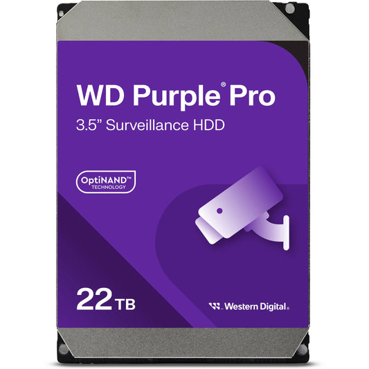 Disco Duro Western Digital WD Purple Pro 22TB SATA 7200RPM 3.5” 512MB Caché para Videovigilancia IA