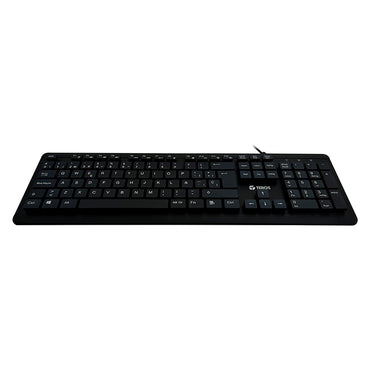 Teclado Lavable Teros TE-4065N USB IPX7 Español 105 Teclas Negro