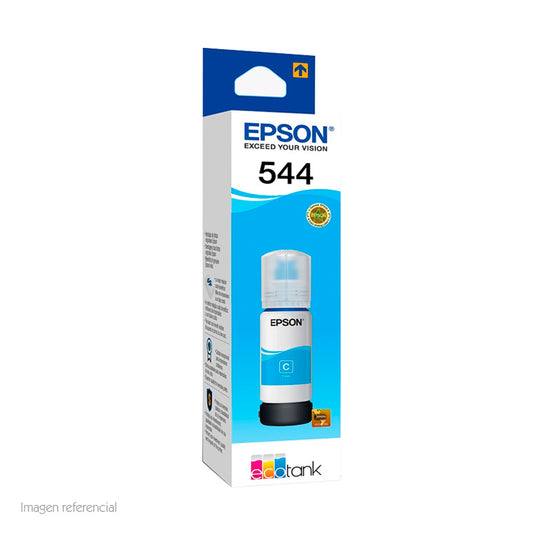 Botella de Tinta Epson T544 Cyan 65ml EcoTank L3110 L3150 L3250 L5290