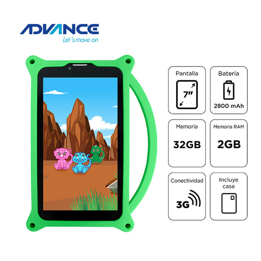 Tablet Advance Intro TR6955 7" IPS 32GB 2GB RAM Android 11 Go 3G Dual SIM Verde