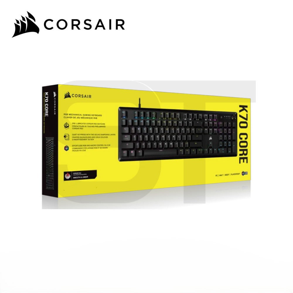 Teclado Gamer Corsair K70 CORE RGB Mecánico MLX Red Negro USB