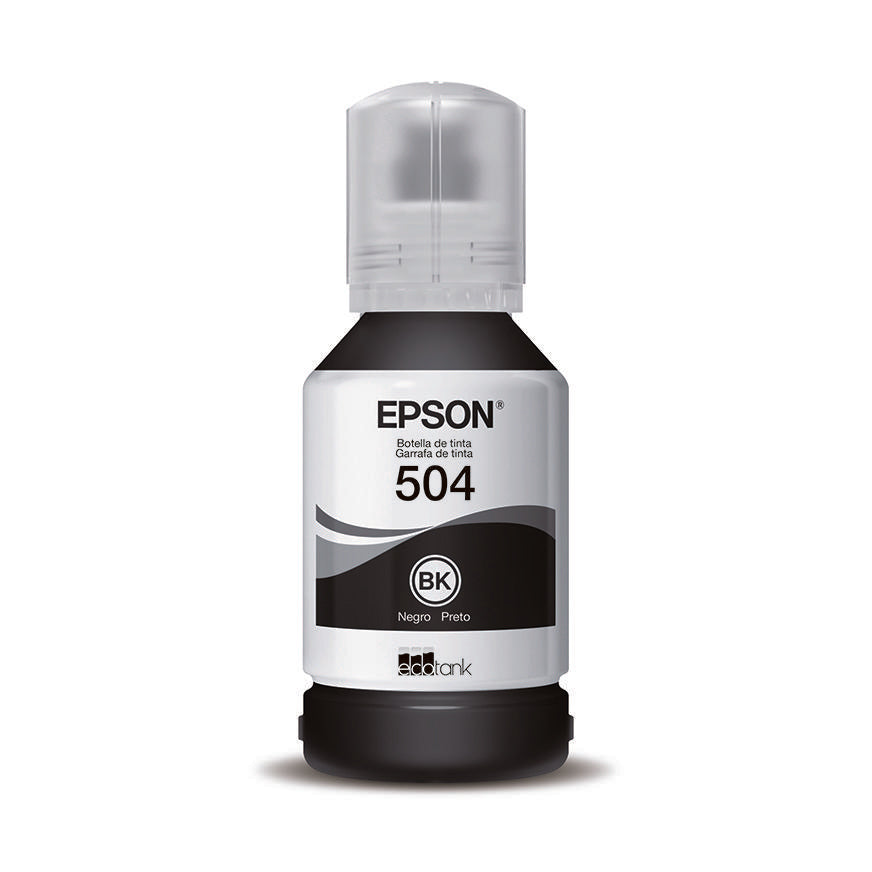 Botella de Tinta Epson T504120-AL Negra Original para Impresoras EcoTank