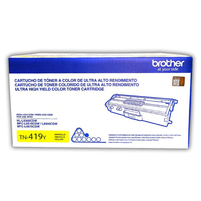 Tóner Brother TN-419Y Amarillo Original 9000 Páginas para MFC-L8900CDW