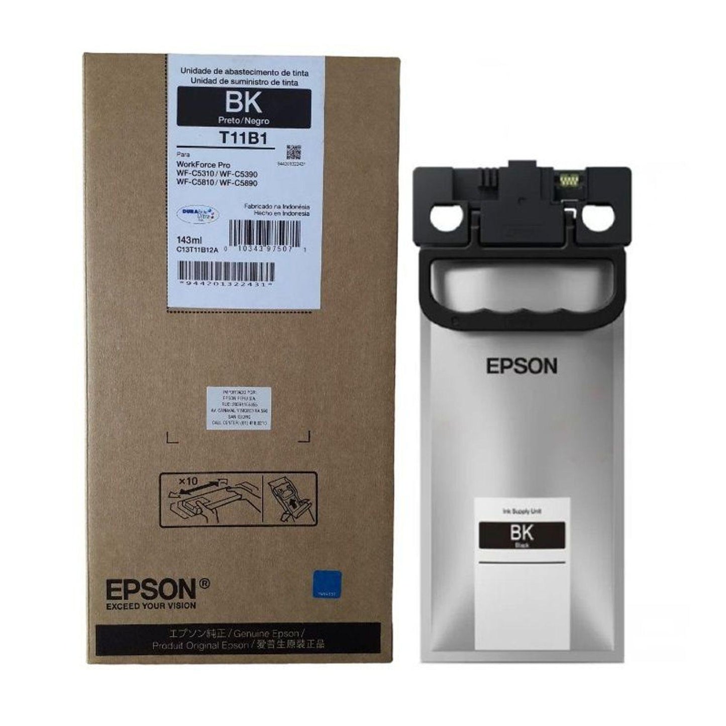 Tinta Epson Negra WF-C878R WF-C879R Original