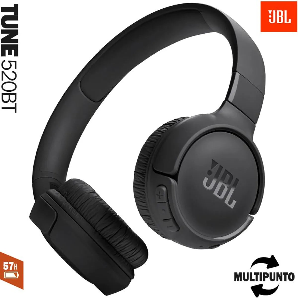 AURICULARES JBL TUNE 520BT BLUETOOTH DIADEMA NEGRO