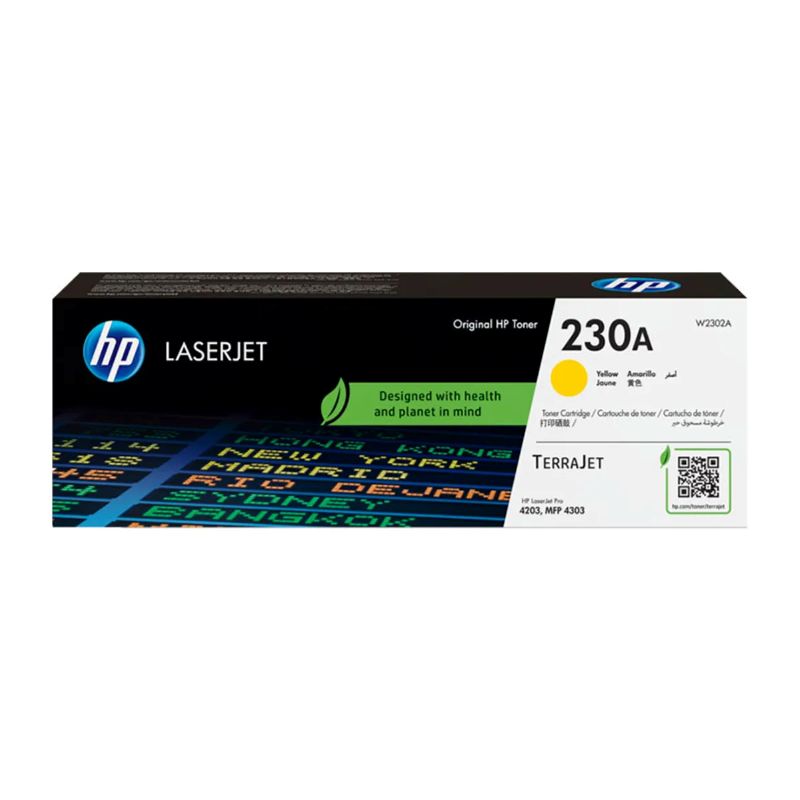 Tóner HP 230A Amarillo Original W2302A para Color LaserJet Pro MFP 4301 4303
