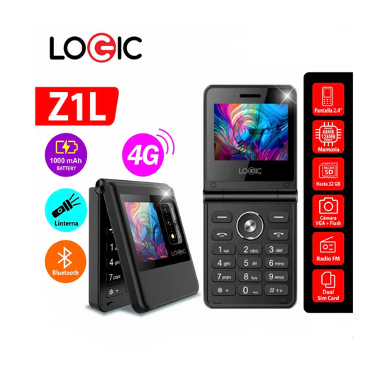 Celular LOGIC Z1L 4G LTE Dual SIM 2.8" Negro Básico