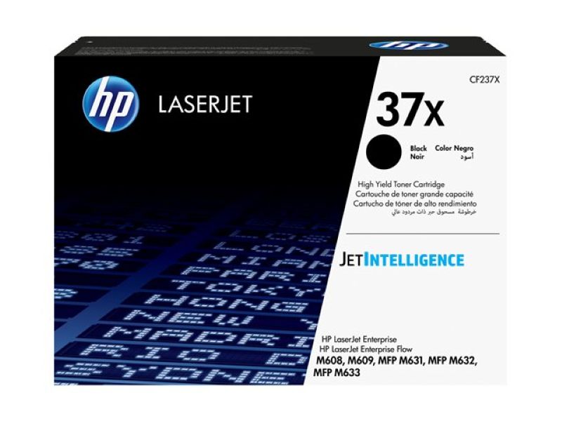 Tóner HP 37X Negro Original Alto Rendimiento CF237X para LaserJet Enterprise M608 M609 M631 M632 M633