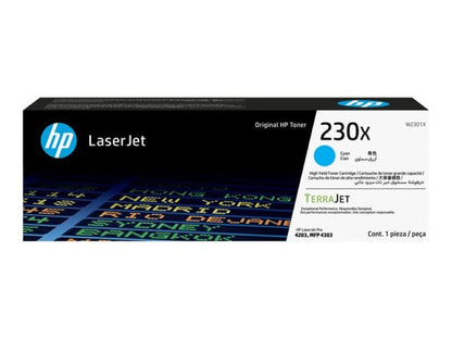 Tóner HP 230X Cian Original Alto Rendimiento W2301X para Color LaserJet Pro 4201 4203 MFP 4301 4303