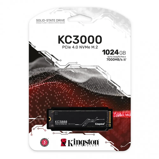 Unidad en estado solido Kingston KC3000, 1024GB, M.2 2280 PCIe Gen 4.0 NVMe