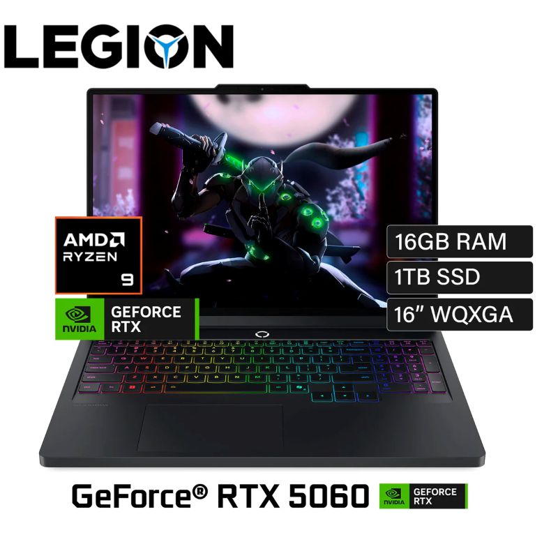 Laptop Lenovo Legion Pro 5 16ADR10 Ryzen 9 8945HX RTX 5060 16GB RAM 1TB SSD 16" WQXGA 240Hz Eclipse Black