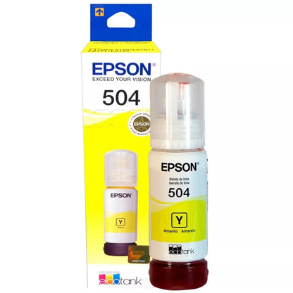 Botella de Tinta Epson T504 Amarillo 70ml EcoTank L4160 L4260 L6171 L6270