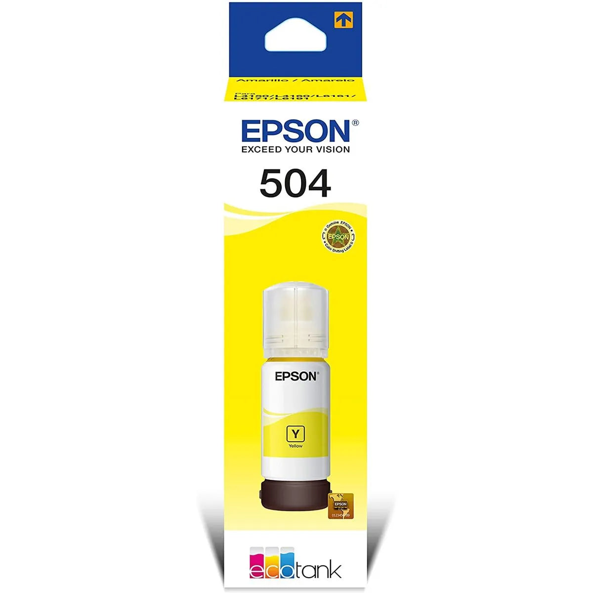 Botella de Tinta Epson T504 Amarillo 70ml EcoTank L4160 L4260 L6171 L6270