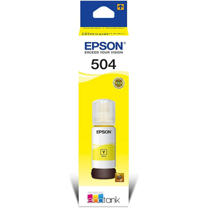 Botella de Tinta Epson T504 Amarillo 70ml EcoTank L4160 L4260 L6171 L6270