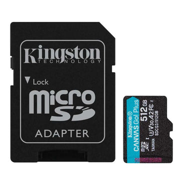 MEMORIA MICROSDXC KINGSTON 512GB R170MB/S CLASE 10 CON ADAPTADOR