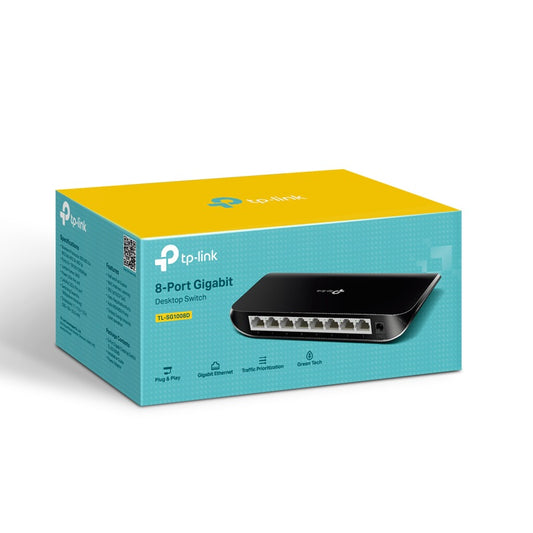 Switch TP-Link TL-SG1008D 8 Puertos Gigabit 10/100/1000 Desktop Alto Rendimiento